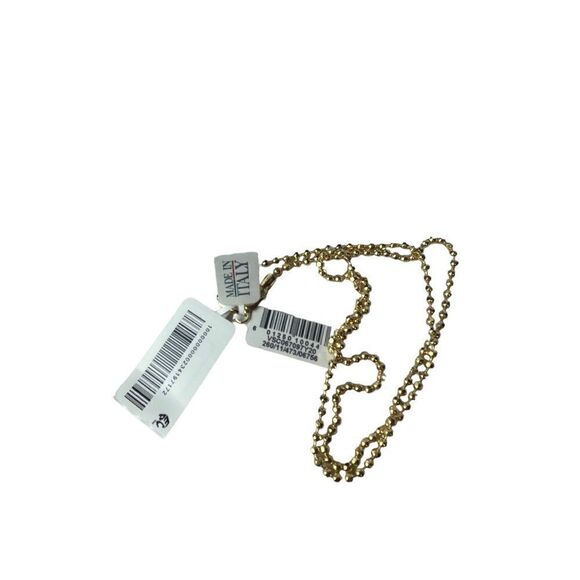 Unbranded made in Italy sterling silver gold plated 2.5 mm bead chain necklace - Picture 4 of 5